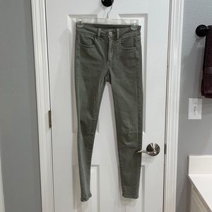 army green skinny jeans